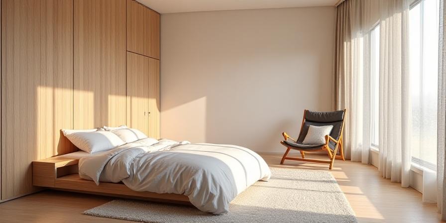 Dormitorio estilo Refugio Moderno con maderas claras